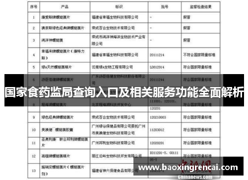 国家食药监局查询入口及相关服务功能全面解析